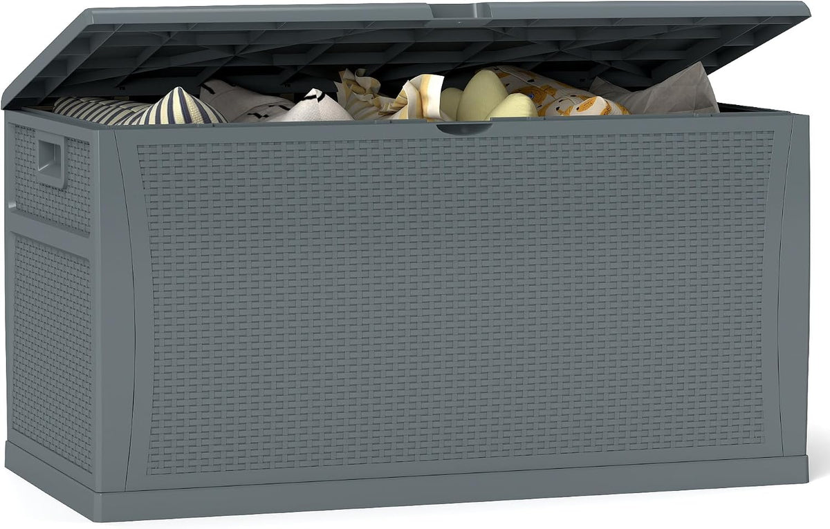 zyjoyy 100 gallon resin deck box waterproof outdoor, main product view