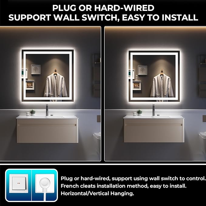 YEELAIT 36x36 Inch LED Bathroom Mirror - Image 7