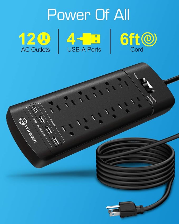 Witeem Surge Protector Power Strip - Image 2