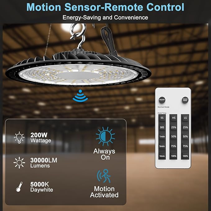 Lightdot Smart 200W UFO LED High Bay Light 30000LM Warehouse Lighting - Image 2