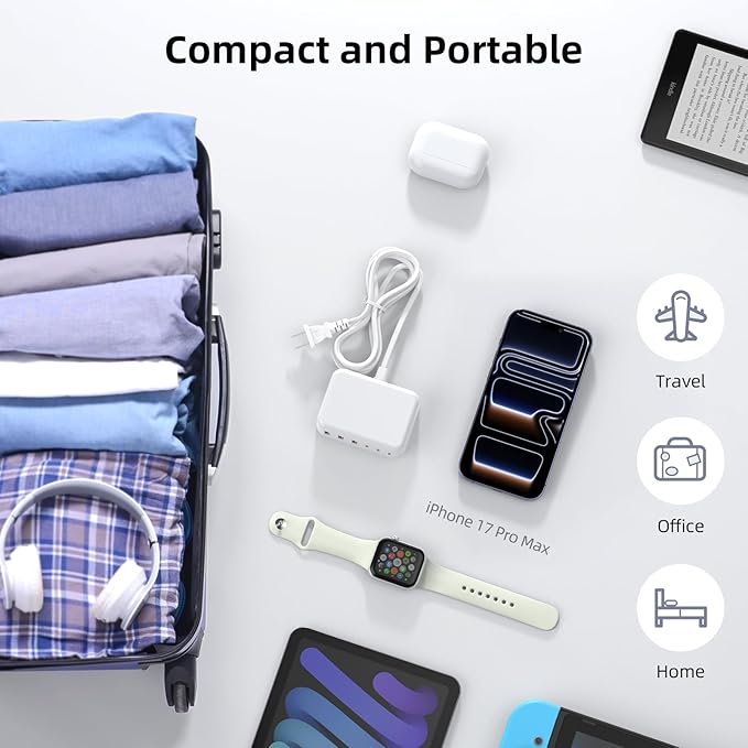 USB C Charger Block, 100W GaN 6 Port PD USB C QC USB A Wall Charger Adapter - Image 5