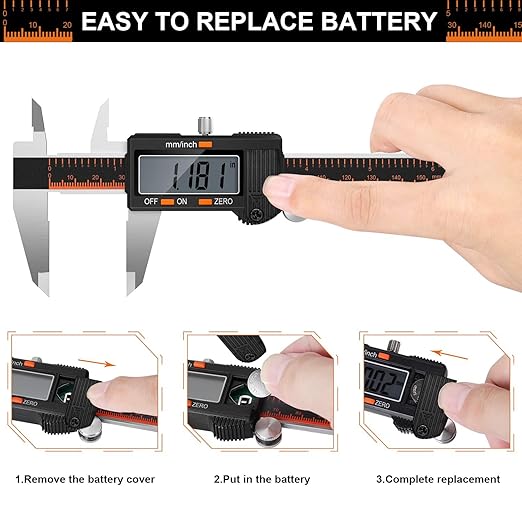 HARDELL Digital Caliper, 6 Inch Stainless Steel Caliper Measuring Tool - Image 6