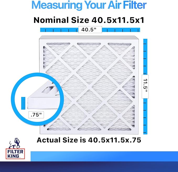 Filter King 40.5x11.5x1 Air Filter | 4-PACK | MERV 8 HVAC Pleated A/C Furnace - Image 2