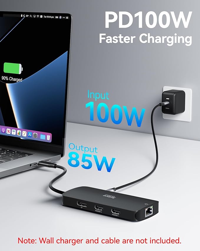 USB C Docking Station Dual Monitor, Selore Docking Station 3 Monitors Triple 4K - Image 6