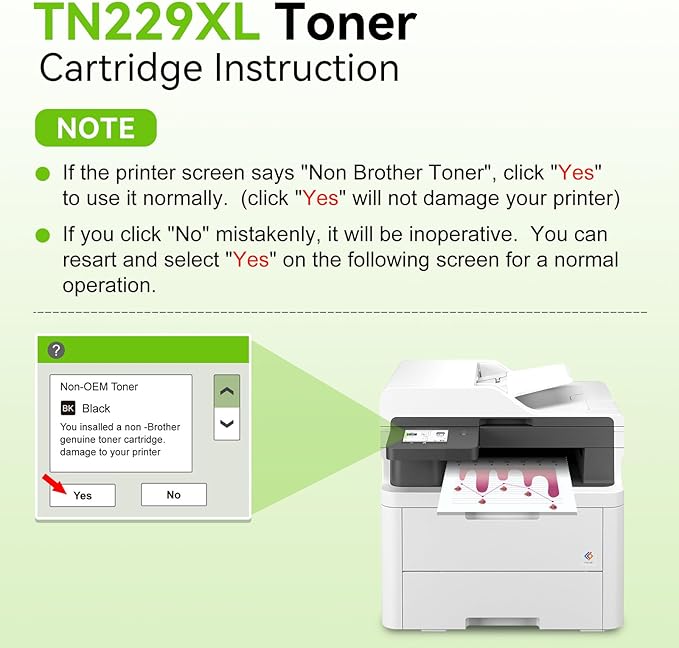 swiss toner Compatible TN229XL TN229 Toner Cartridges 5 Pack Replacement - Image 6