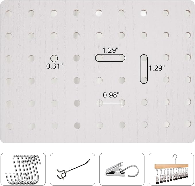 Room Divider Freestanding Folding Pegboard Privacy Screen 4-Panel Display Stand - Image 6
