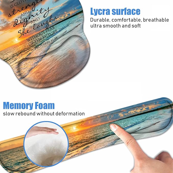 Keyboard Wrist Rest + Mouse Pad Wrist Support Set - Image 5