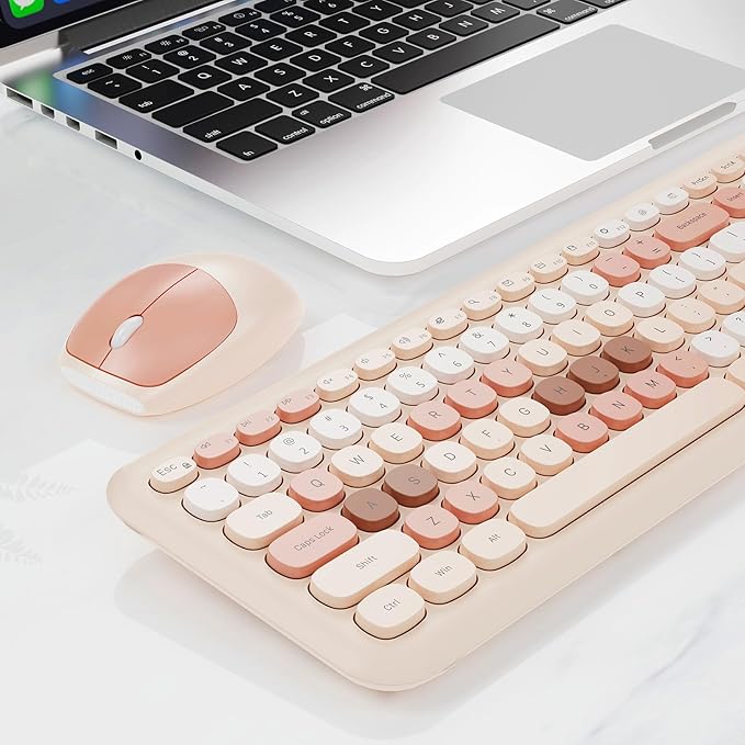 Nowlike Wireless Keyboard and Mouse Combo, Retro Typewriter Keyboard - Image 9