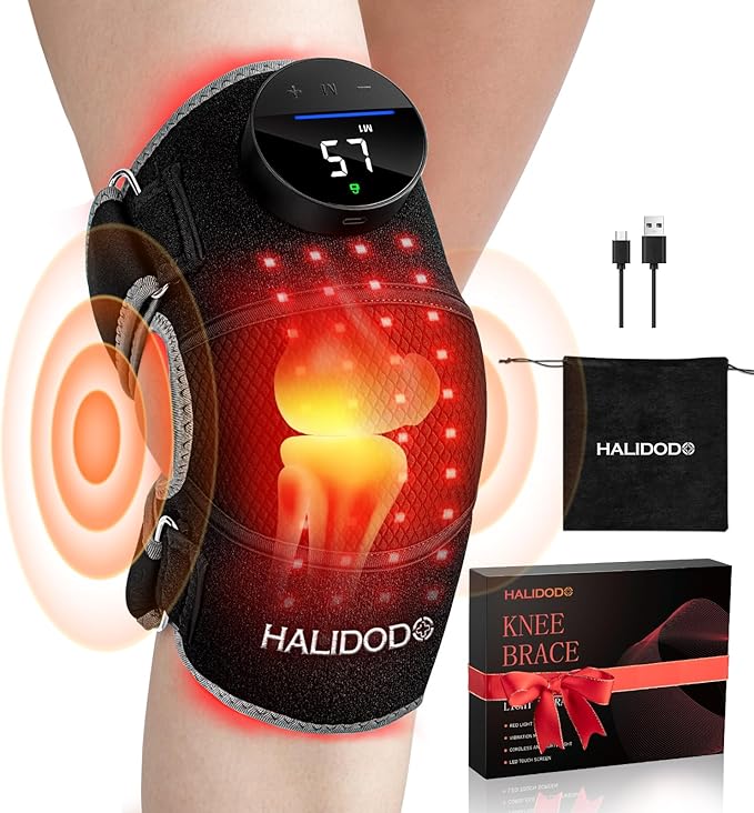 HALIDODO Red Light Therapy & Vibration Massage Knee Brace by HALIDODO