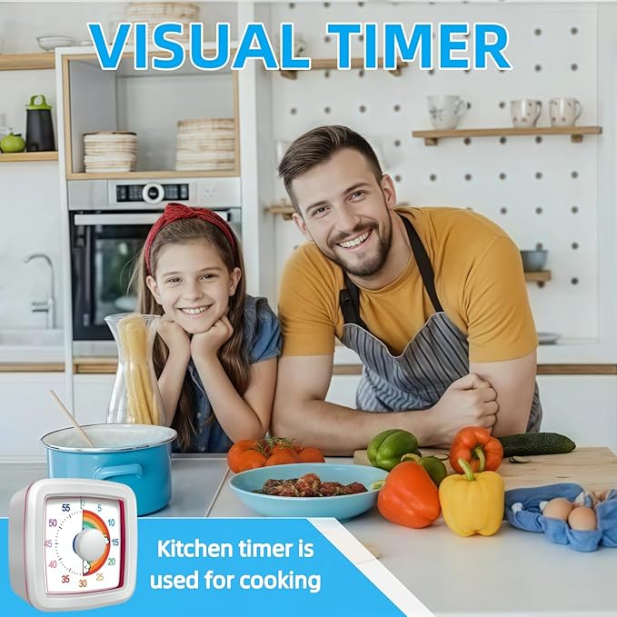 Visual Timer for Kids Adults, 60-Minute Countdown Timer for Classroom, Pomodoro - Image 7