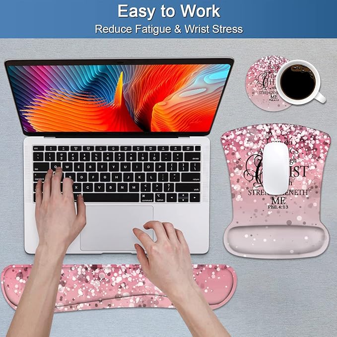 Keyboard Wrist Rest and Mouse Pad Wrist Support Set - Image 4