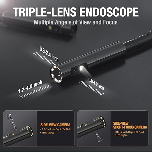Triple Lens Borescope Inspection Camera, Teslong Professional Endoscope - Image 2