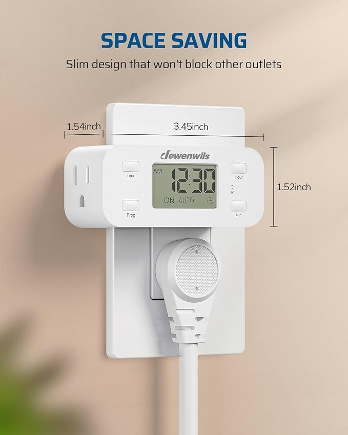 DEWENWILS 24 Hour Programmable Digital Timer Outlet, 2 Pack Timers - Image 3