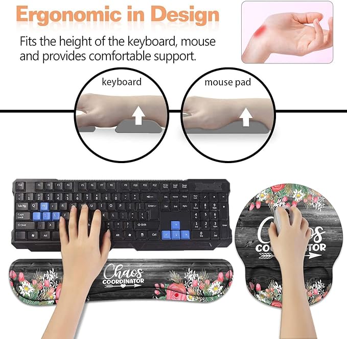 Keyboard Wrist Rest + Mouse Pad Wrist Support Set - Image 3