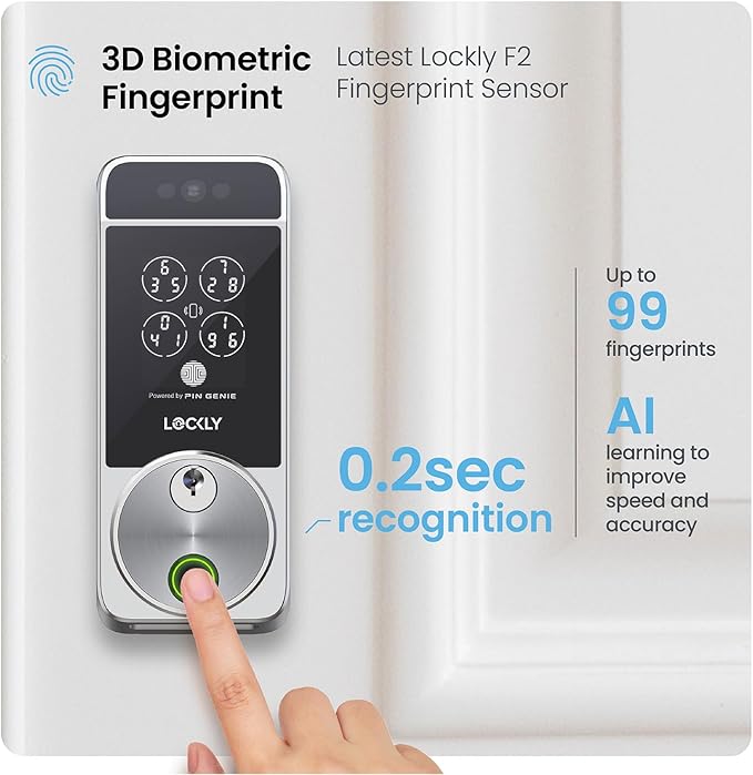 Lockly Visage Zeno Series Smart Lock, Facial Recognition & Fingerprint Keyless - Image 4