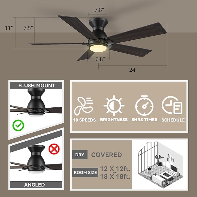 SMAAIR 48 Inch Smart Ceiling Fan - Image 5