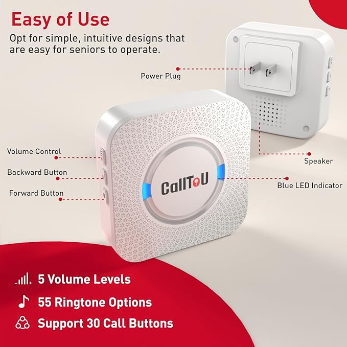 CallToU Caregiver Pager Wireless Call Button Smart Bell Alert System - Image 5