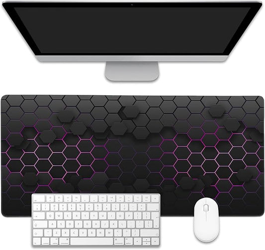 EOBKLAX Grid with Purple Light Large Gaming Mouse Pad, Waterproof Desk Mat by EOBKLAX