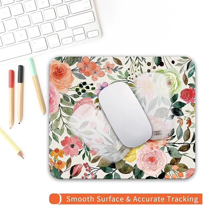 Armanza Square Mouse Pad Watercolour Floral, Personalized Premium-Textured - Image 4