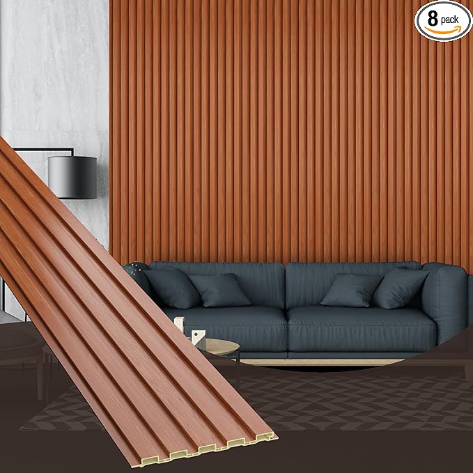 OUZUGIE WPC Acoustic Slat Wall Paneling, Living Room, TV Background, Study Room by OUZUGIE