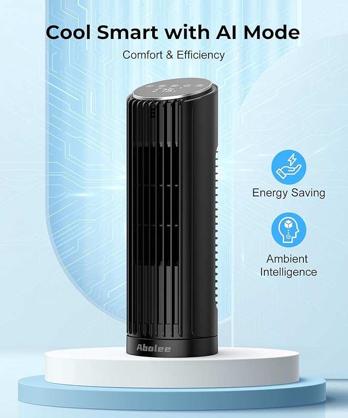 Abolee Tower Fan for Bedroom, 23ft/s Desk Fan - Image 4