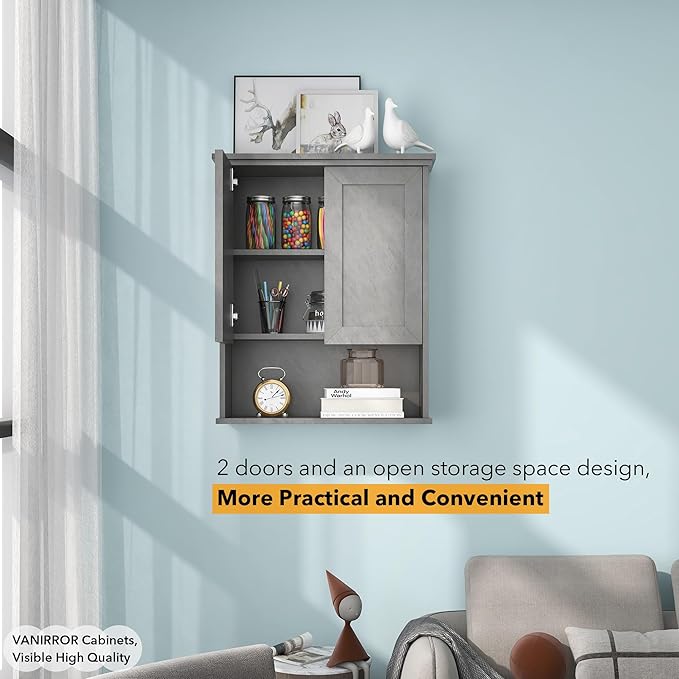 Bathroom Wall Cabinet Over Toilet Storage Cabinets 25x30 in Above Toilet Wood - Image 8