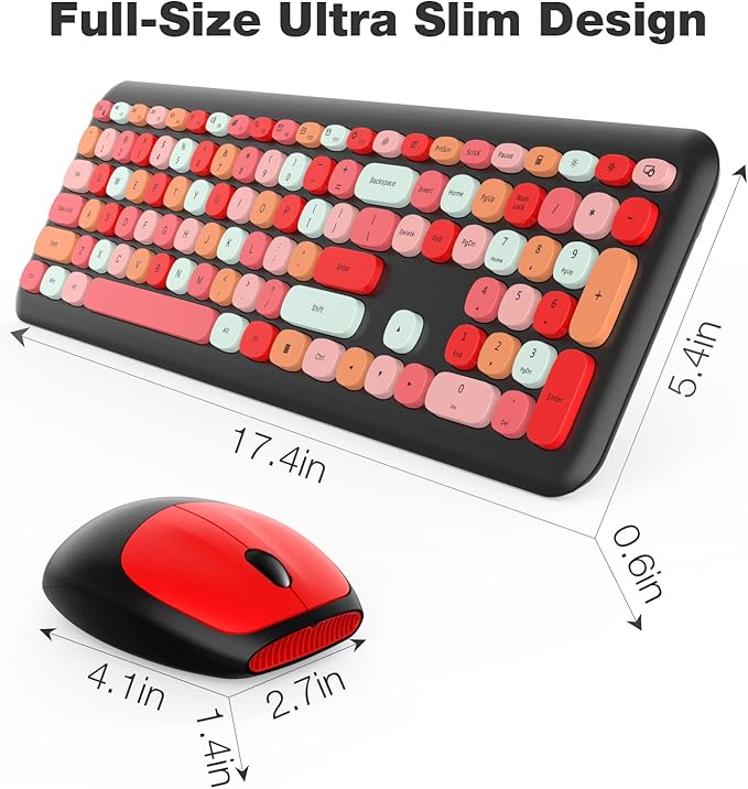 MOFII Wireless Keyboard and Mouse Combo Silent, Slim Compact 2.4G USB Full Size - Image 7
