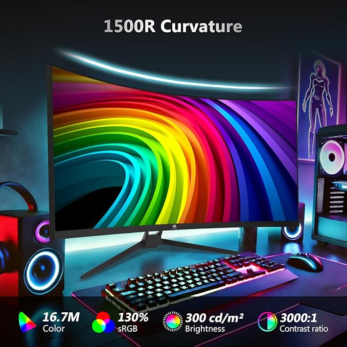 Z-Edge 34" Curved Gaming Monitor, WQHD 1440P 165Hz 144Hz PC Monitor, MPRT 1ms - Image 4