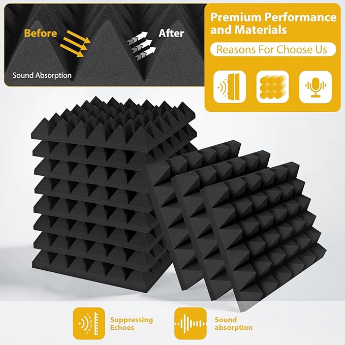 Saiqiang 24 Pack Sound Proof Foam Panels - Image 3