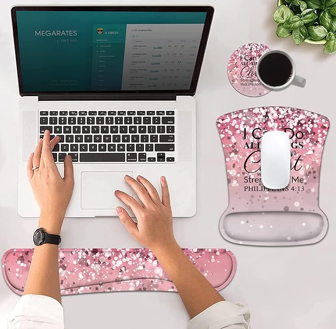 Ergonomic Mouse Pad Wrist Support and Keyboard Wrist Rest Set - Image 4