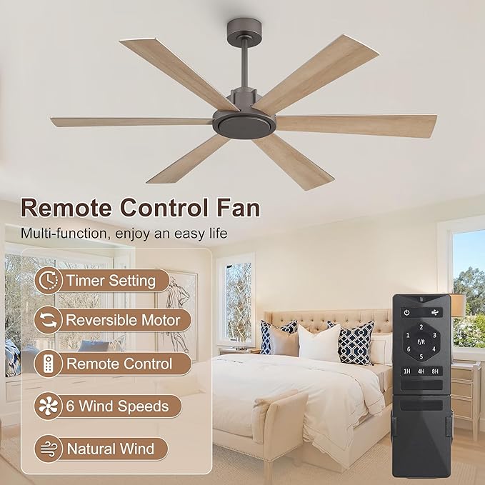 WINGBO 60 Inch Ceiling Fan without Light - Image 2