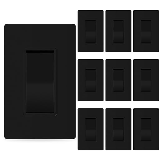 ThunderWay Matte Black 3 Way Decorative Light Switch by ThunderWay
