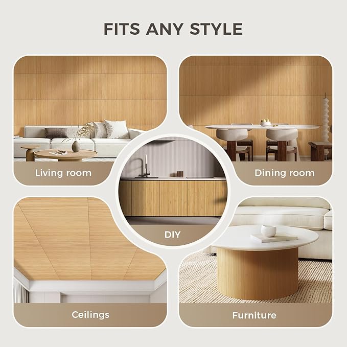 OUZUGIE 1 Pack 96x24 Inch Natural Bamboo Wall Panel – Twinned Carbides Pole - Image 4