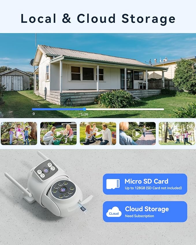 VORGUT Security Camera Outdoor Wireless, Dual Lens 2K 355° PTZ Home Security - Image 8