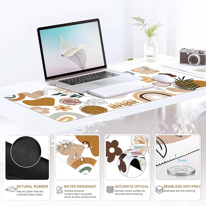 iCasso Desk Mat, Gaming Mouse Pad Wrist Support Set, 4in1 XXL Large Mousepad + - Image 5