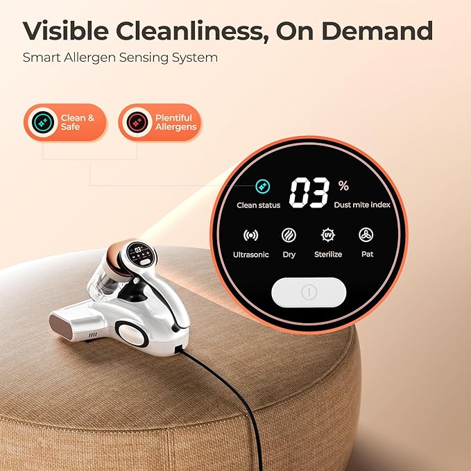JIGOO J300 Lite Mattress Vacuum Cleaner，500W Bed Vacuum Cleaner - Image 4