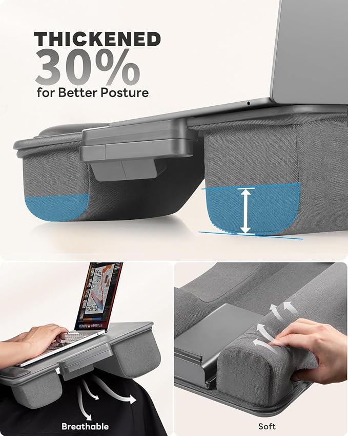 SAIJI Lap Desk with Cushion, Computer Laptop Stand, Lap Laptop Table, Built-in - Image 5