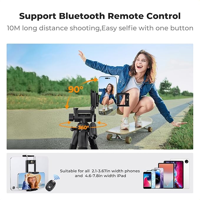 K&F CONCEPT Camera Tripod, Cellphone Clip - Image 7