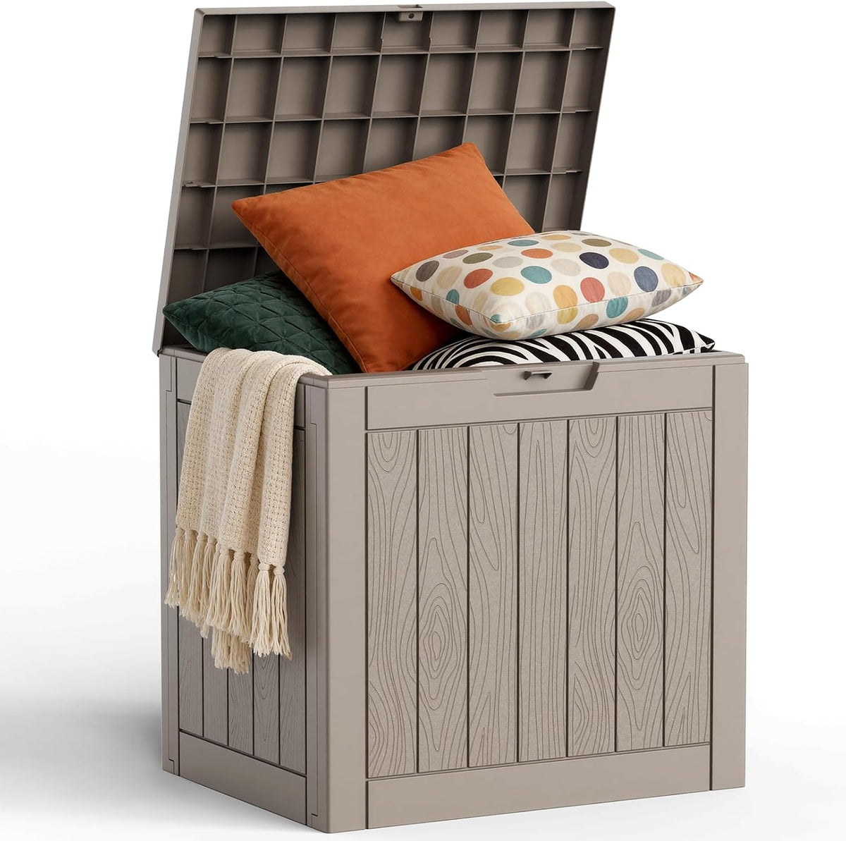 35 gallon outdoor storage box, lockable waterproof deck, main product view