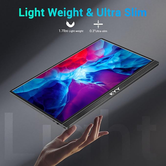 KYY Portable Monitor 15.6'' FHD 1080P USB C HDMI Gaming Monitor Ultra-Slim IPS - Image 9