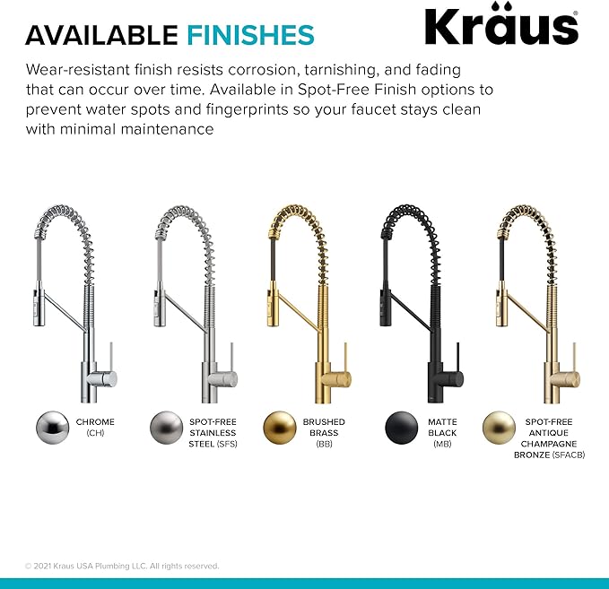 KRAUS Oletto Commercial Style Single Handle Pull Down Kitchen Faucet - Image 13
