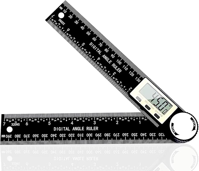 PDDYIER Angle Finder Protractor, 2-in-1 Miter Saw Protractor, 7 Inch/200mm ABS by PDDYIERUS