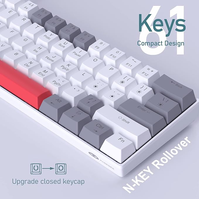 Camiysn 60% Mechanical Gaming Keyboard, Mixed Color Keycaps Gaming Keyboard - Image 3
