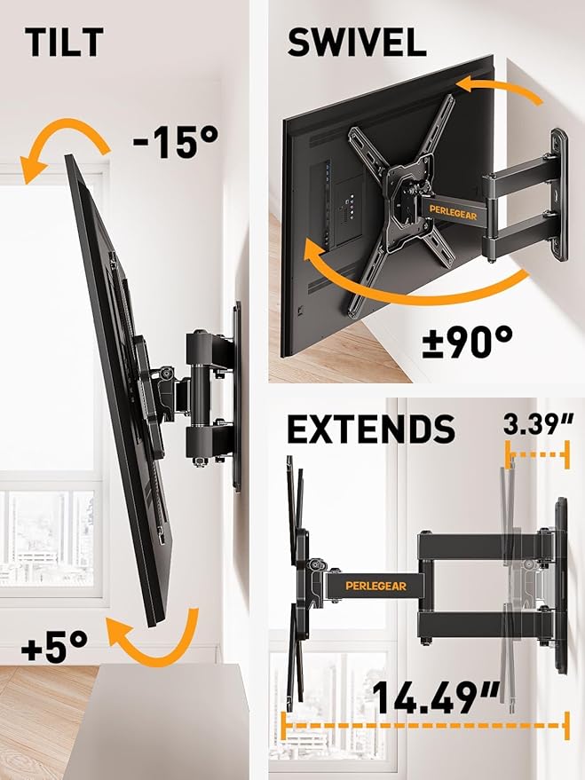 Perlegear Full Motion TV Wall Mount - Image 6