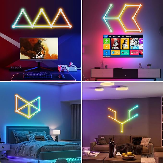 Phylosal Smart WiFi LED Wall Lights, 16M+ Color Dimmable Gaming Light Works - Image 8