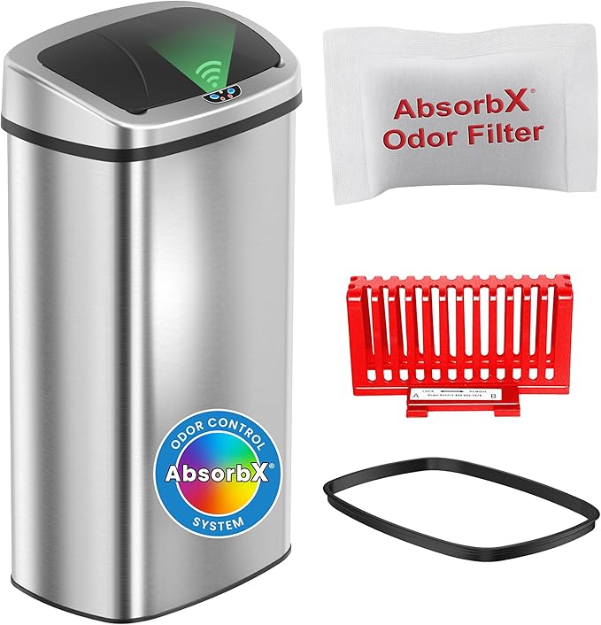 iTouchless 91 Liter / 24 Gallon Sensor 2.0 Kitchen Trash Can by iTouchless