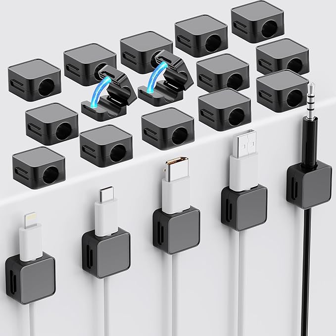 20 Pack Cord Organizer Holder, Strong Adhesive Desk Cable Management Magnetic by Lakeronelove
