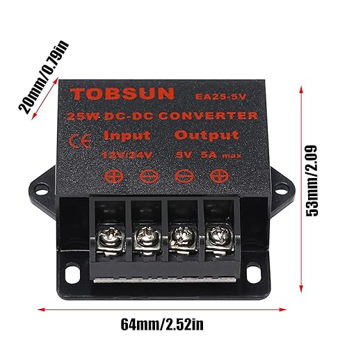 MGGi DC/DC 12V 24V to 5V 5A 25W Voltage Reducer Converter Regulator, Step Down - Image 3