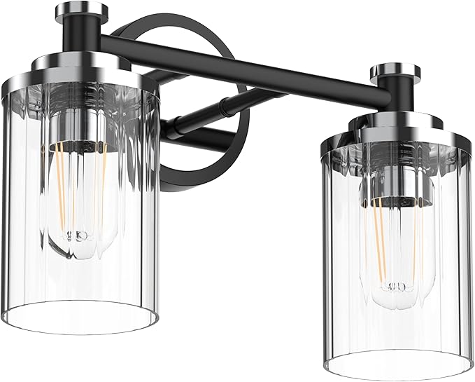 PHIXART Bathroom Lighting Fixtures Black and Chrome Bathroom Vanity Light by PHIXART