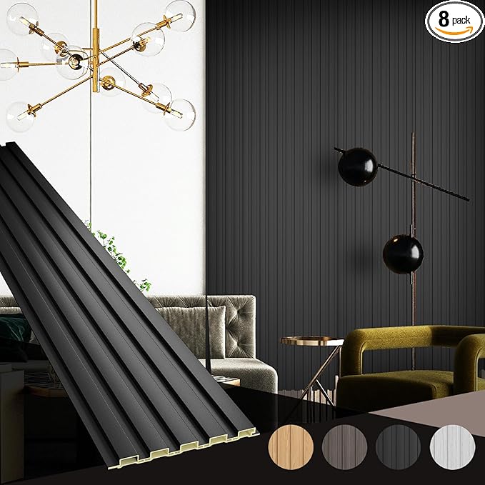OUZUGIE WPC Acoustic Slat Wall Paneling, Living Room, TV Background, Study Room by OUZUGIE